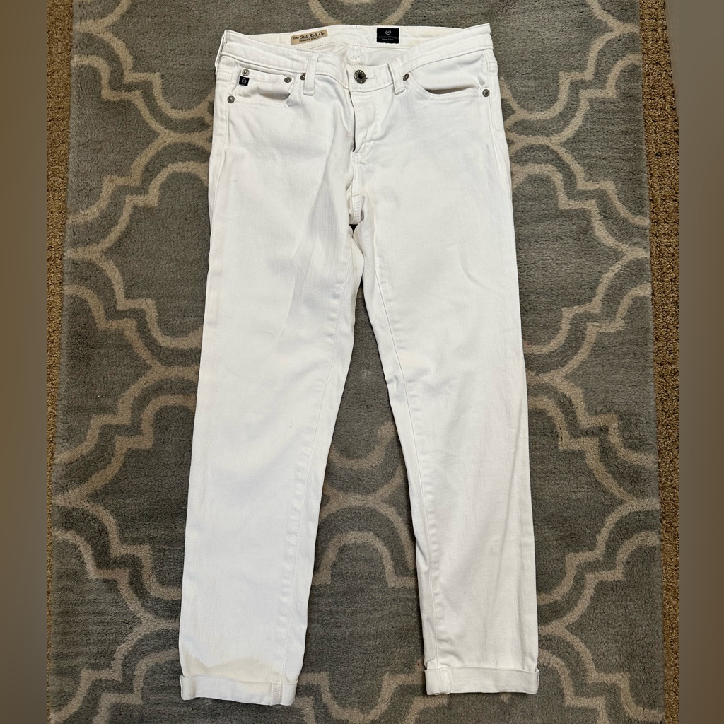 Adriano Goldschmied White Capri Jeans.